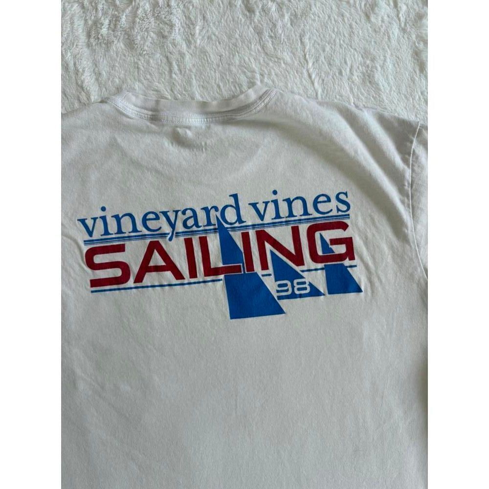 Vineyard Vines Sailing 98 White T-Shirt Men’s M Logo Pocket Tee